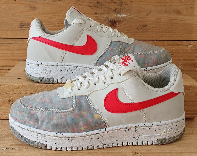 Nike Air Force 1 Crater Trainers UK5.5/US8/E39 CT1986-101 Summit White/Siren Red