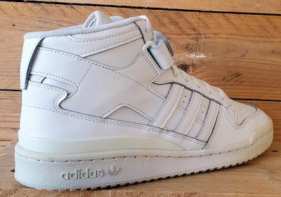 Adidas Forum Mid Leather Trainers UK9/US9.5/EU43 FY4975 Triple White