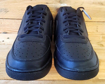 Nike Court Vision Low Leather Trainers UK10/US11/EU45 DH2987-002 Triple Black