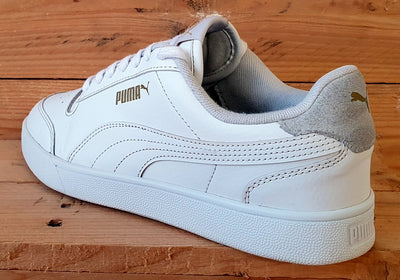 Puma Shuffle Low Leather Trainers UK7/US8/EU40.5 309668-08 White/Gold