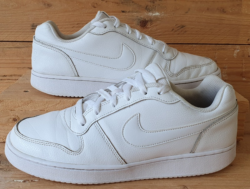 Nike Ebernon Low Leather Trainers UK8/US9/EU42.5 AQ1776-100 Triple White