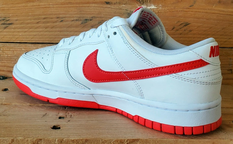 Nike Dunk Retro Low Leather Trainers UK6/US6.5/EU39 DV0831-103 White/Picante Red