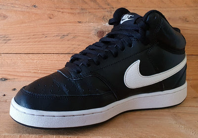 Nike Court Vision Mid Leather Trainers UK6/US8.5/EU40 CD5436-001 Black/White