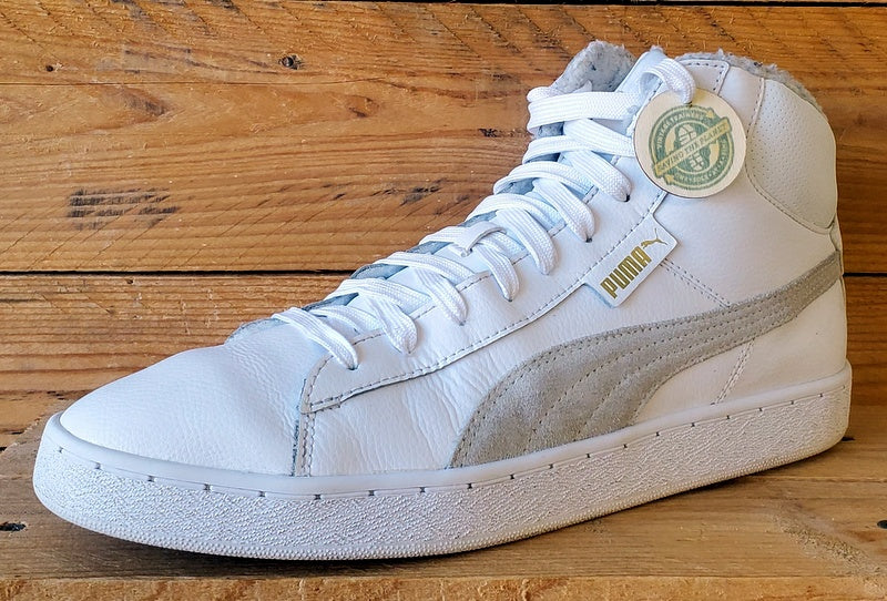 Puma Fur Lined Mid Leather Trainers UK10/US11/EU44.5 364977-02 White/Grey