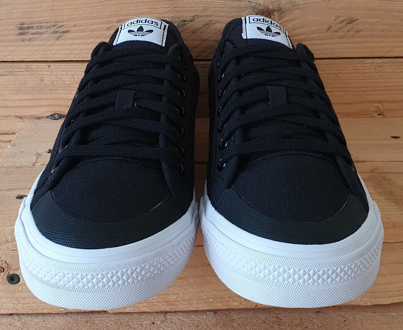 Adidas Nizza Trefoil Canvas Trainers UK8.5/US9/EU42.5 FW5185 Core Black/White