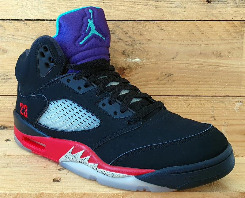 Nike Air Jordan 5 Retro Trainers UK8.5/US9.5/E43 CZ1786-001 Black Fire Red Grape