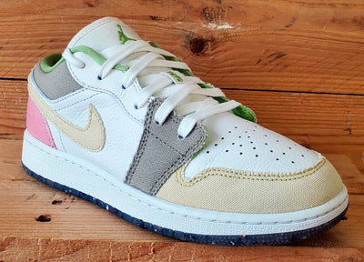 Nike Air Jordan 1 Low Leather Trainers UK4/US4.5Y/EU36.5 DJ0341-100 Pastel Grind
