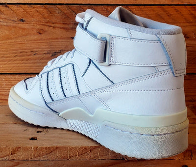 Adidas Forum Mid Leather Trainers UK9/US9.5/EU43 FY4975 Triple White