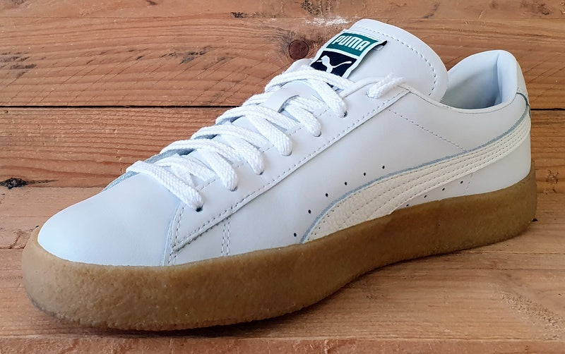 Puma Suede Crepe Leather Low Trainers UK9/US10/EU43 384245-01 White/Gum