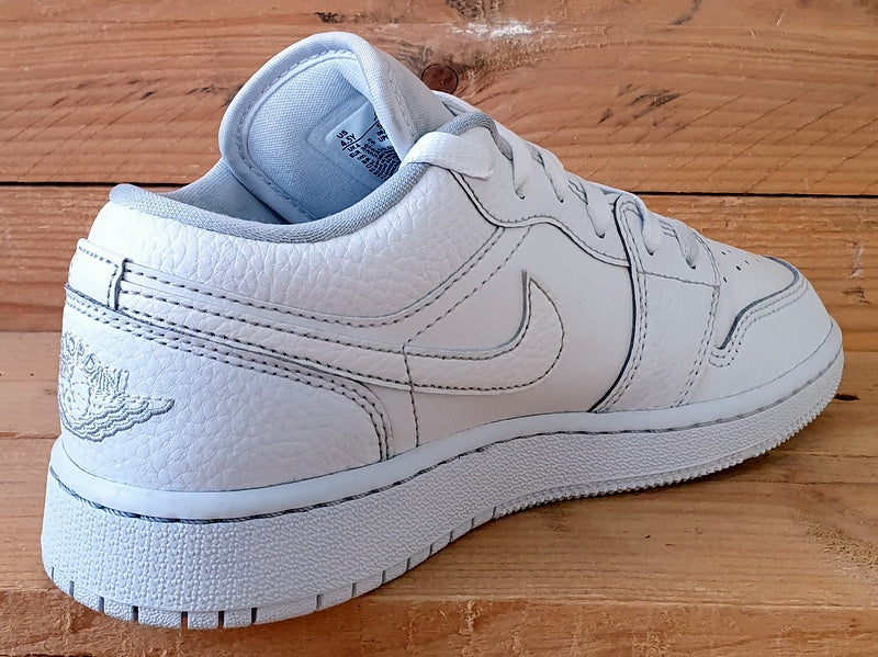 Nike Air Jordan 1 Low Leather Trainers UK4/US4.5Y/EU36.5 553560-130 Triple White