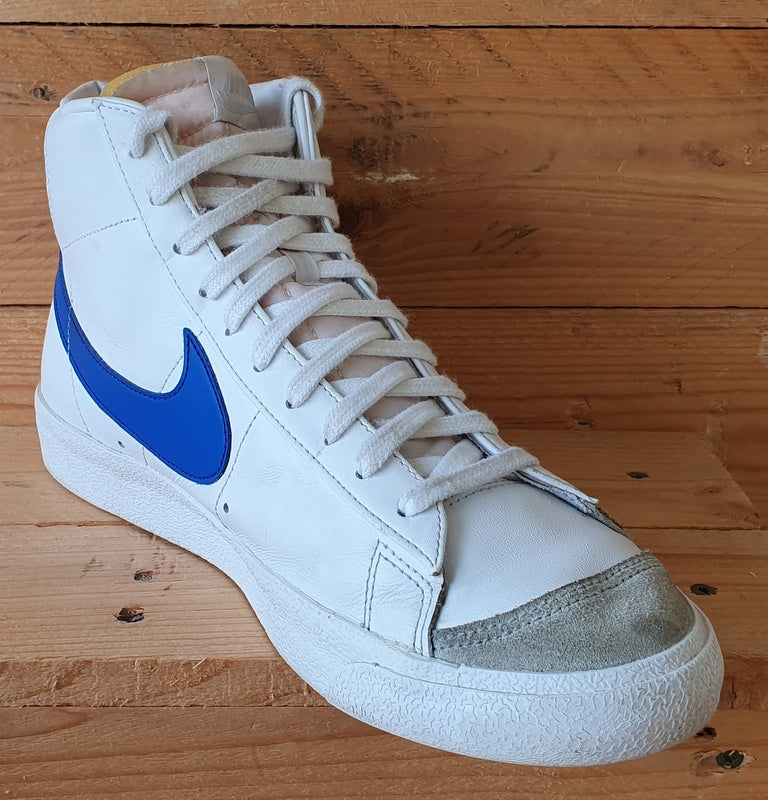 Nike Blazer 77 Mid Leather Trainers UK10/US11/EU45 BQ6806-124 White/Game Royal