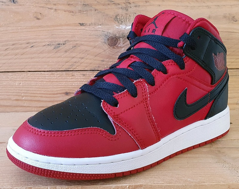 Nike Air Jordan 1 Mid Leather Trainers UK3.5/US4Y/EU36 554725-660 Reverse Bred