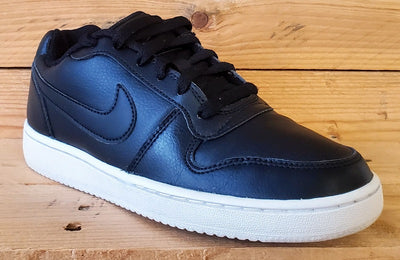 Nike Ebernon Low Leather Trainers UK4/US6.5/EU37.5 AQ1779-001 Black/White