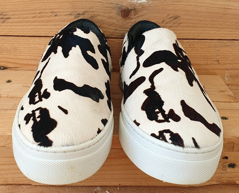 Schutz SlipOn Cow Print Faux Fur Trainers S2167800030011 Black/White UK7/US8/E41