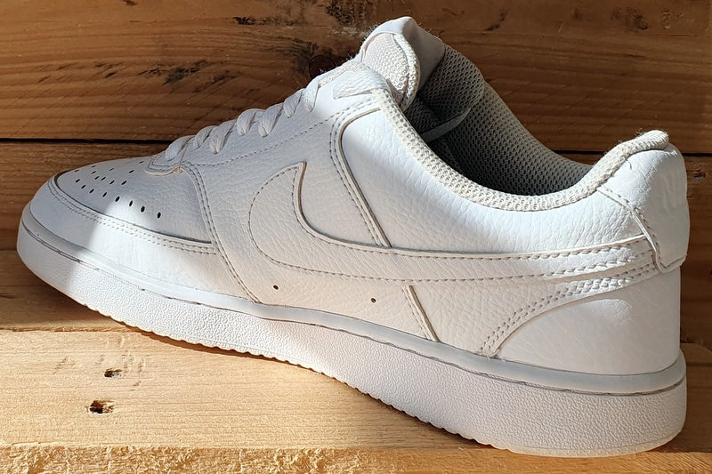 Nike Court Vision Low Leather Trainers UK6/US8.5/EU40 CD5434-100 Triple White