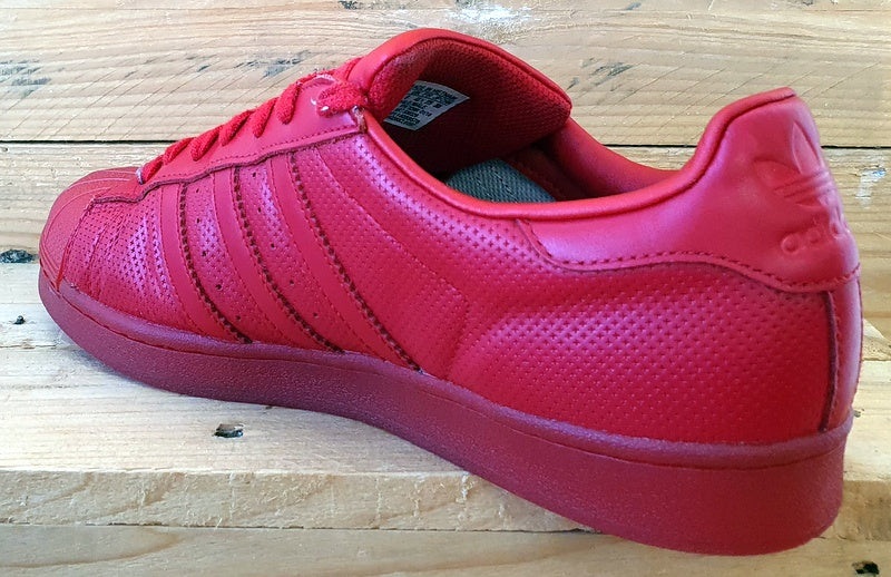 Adidas Superstar Adicolour Low Leather Trainers UK9/US9.5/EU43 S80326 Triple Red