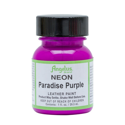 Angelus Neon Acrylic Leather Paint- Paradise Purple - 1fl oz / 30ml - Custom Sneakers