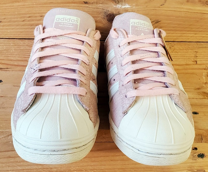 Adidas Superstar 80s Low Suede Trainers UK6.5/US8/EU40 S75059 Blush Pink/White
