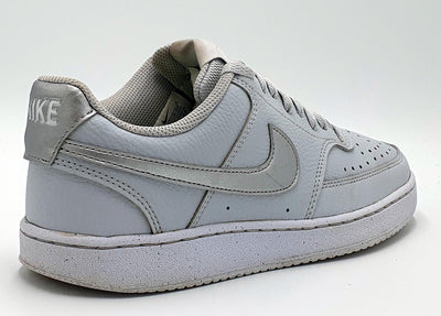 Nike Court Vision Low Leather Trainers DH3158-002 Grey/Silver UK6/US8.5/EU40