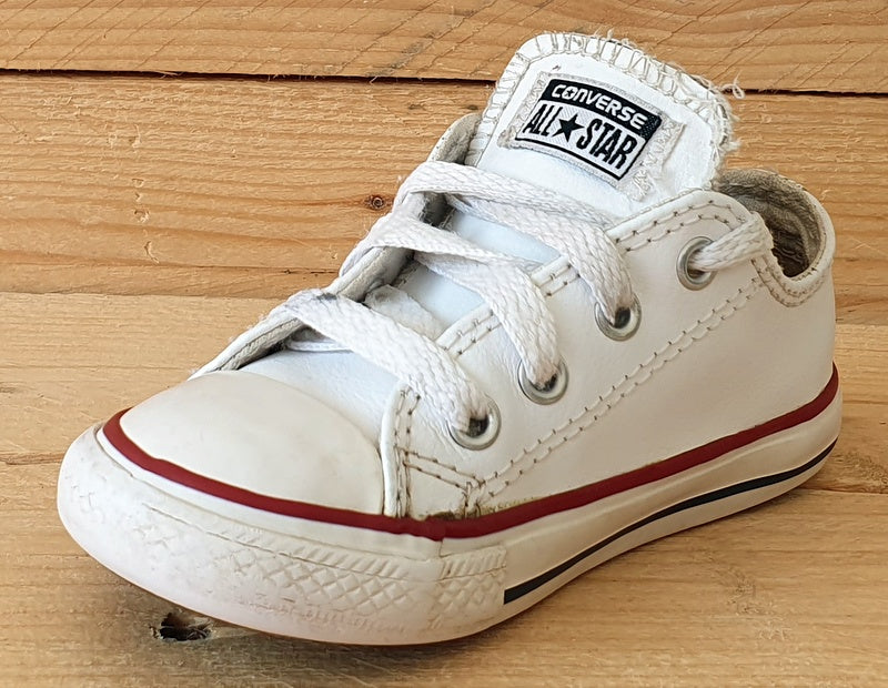 Converse Chuck Taylor OX Low Leather Kids Trainers UK7/US7/E23 735892C White/Red