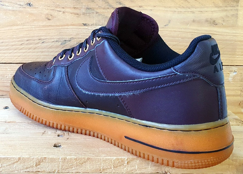 Nike Air Force 1 Low Leather Trainers UK8/US9/E42.5 488298-621 Deep Burgundy Gum