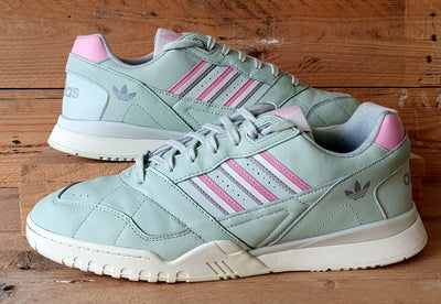Adidas A.R. Trainer Low Leather Trainers UK10.5/US11/E45 D98156 Linen Green/Pink