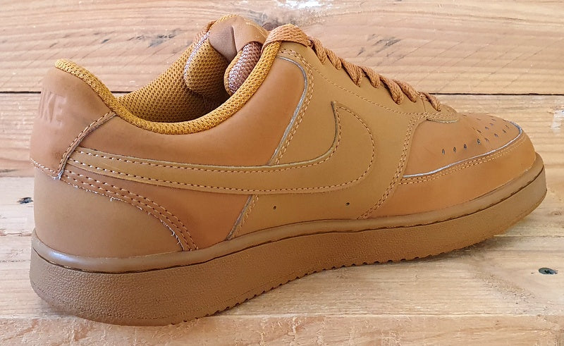 Nike Court Vision Low Leather Trainers UK7/US8/EU41 CD5463-200 Wheat Flax Twine