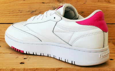Reebok Club C Double Low Leather Trainers UK7/US9.5/EU40.5 FY1074 White/Pink