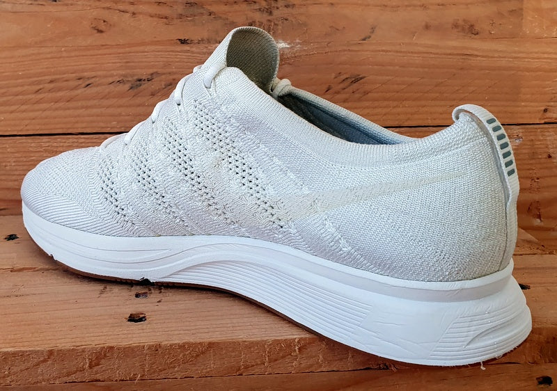 Nike Flyknit Low Trainers UK7.5/US8.5/EU42 AH8396-102 Triple White/Gum