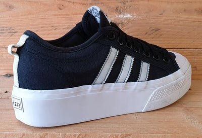 Adidas Original Nizza Low Canvas Trainers UK7/US8.5/EU40.5 FV5321 Black/White