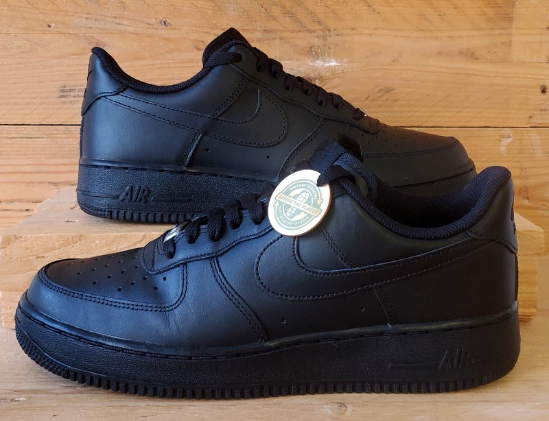 Nike Air Force 1 Low Leather Trainers UK8/US9/EU42.5 315122-001 Triple Black