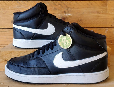 Nike Court Vision Mid Leather Trainers UK8/US9/EU42.5 DN3577-001 Black/White