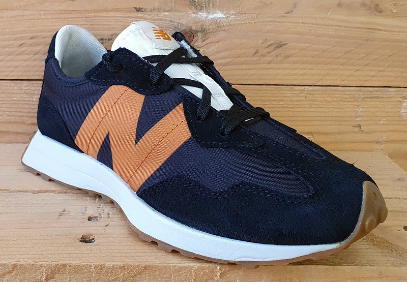 New Balance 327 Low Suede/Textile Trainers UK3.5/US4/EU36 GS327HN1 Black/Orange