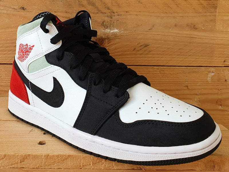 Nike Air Jordan 1 Mid SE Trainers UK8 US9 EU42.5 852542 100 Red Black Toe