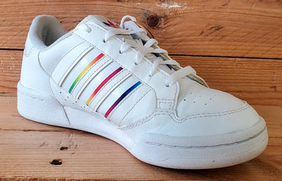 Adidas Continental 80 Low Leather Trainers UK4.5/US5/EU37 GY3127 White/Rainbow