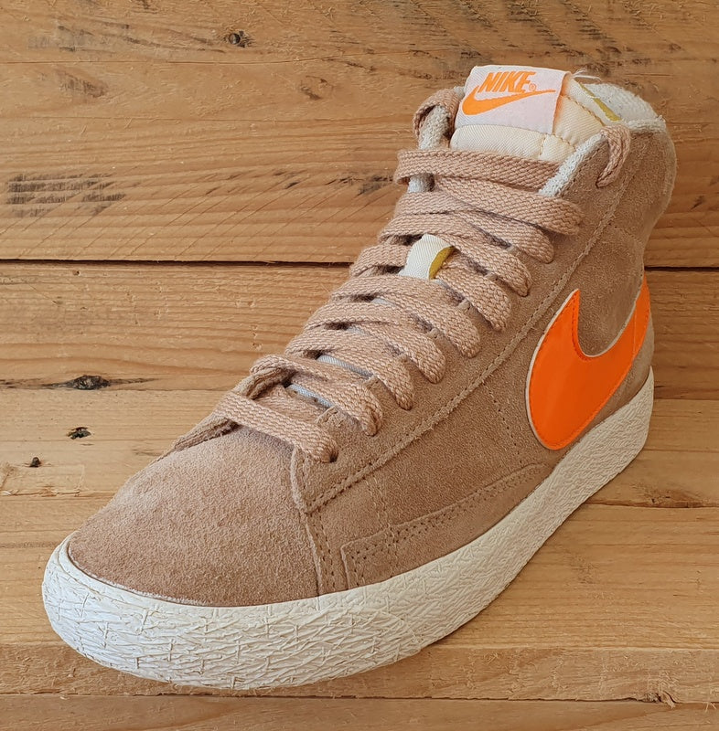 Nike Blazer Mid Suede Trainers UK5/US7.5/EU38.5 518171-202 Beige/Orange/White