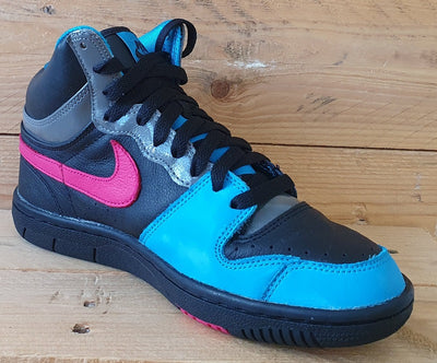 Nike Court Force Mid Leather Trainers UK4/US6.5/EU37.5 407872-040 Black/Blue