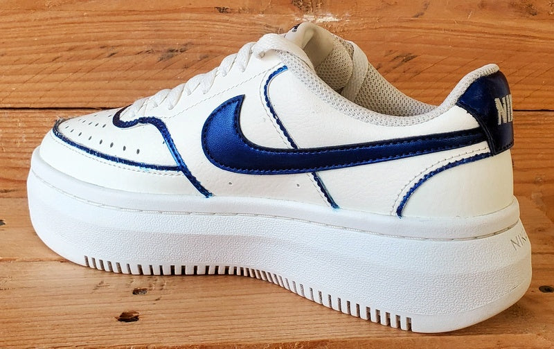 Nike Court Vision Alta Leather Trainers UK4/US6.5/EU37.5 DM0113-102 White/Blue