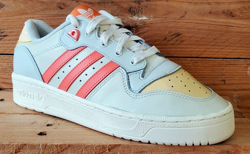 Adidas Rivalry Low Leather Trainers UK8/US9.5/EU42 H68109 Grey/Orange/White