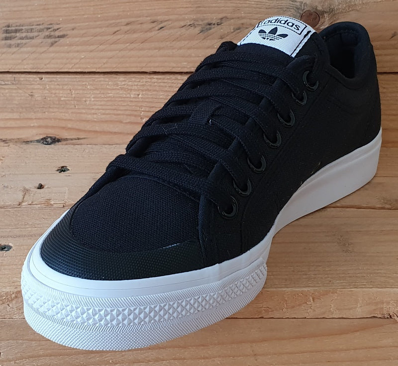 Adidas Nizza Trefoil Canvas Trainers UK8.5/US9/EU42.5 FW5185 Core Black/White