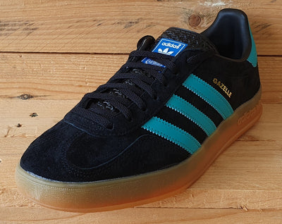 Adidas Gazelle Indoor Low Suede Trainers UK8/US8.5/EU42 EE5732 Black/Aqua/Gum