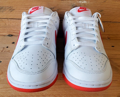 Nike Dunk Retro Low Leather Trainers UK6/US6.5/EU39 DV0831-103 White/Picante Red