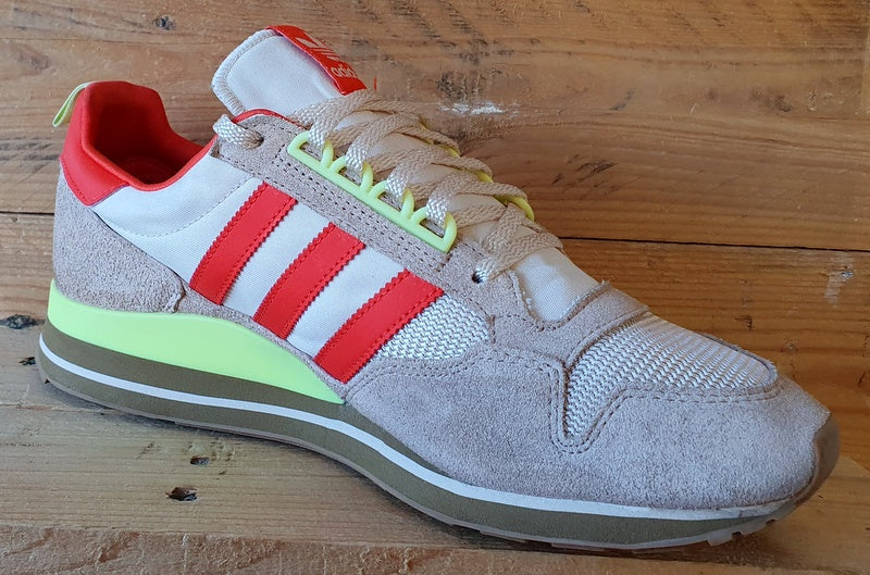 Adidas ZX 500 Jordan Suede/Textile Trainers UK9/US9.5/EU43 FU9247 Beige Orange