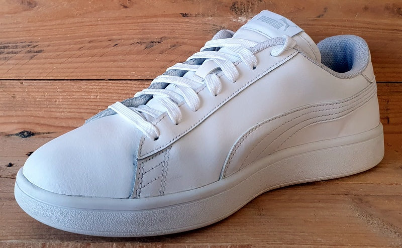 Puma Smash V2 Low Leather Trainers UK9/US10/EU43 365215-07 Triple White