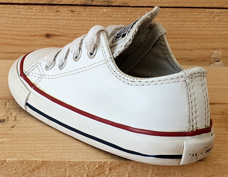 Converse Chuck Taylor OX Low Leather Kids Trainers UK7/US7/E23 735892C White/Red