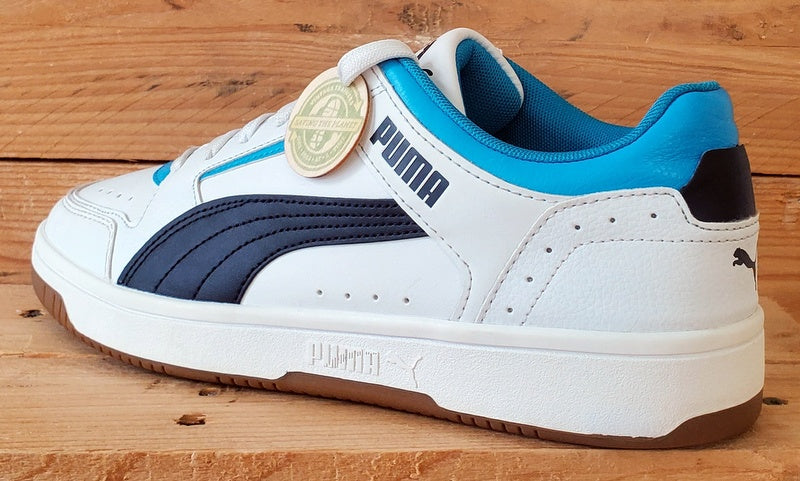 Puma Rebound Joy Low Leather Trainers UK8/US9/EU42 380747-07 White/Blue/Black