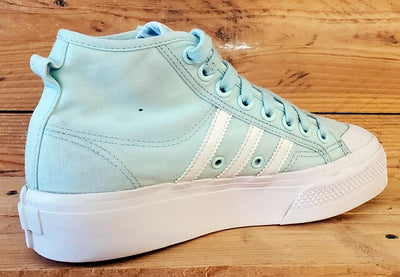 Adidas Nizza Platform Mid Canvas Trainers UK6/US7.5/EU39 H02700 Green/White