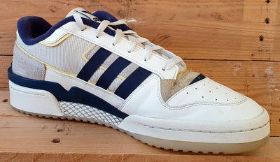 Adidas Forum Low Leather/Textile Trainers UK11/US11.5/EU46 GX4121 Off White/Navy