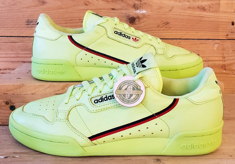 Adidas Continental 80 Leather Trainers UK7.5/US8/EU41 B41675 Semi Frozen Yellow