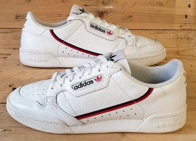 Adidas Continental 80 Low Leather Trainers UK9/US9.5/EU43 G27706 White/Black/Red